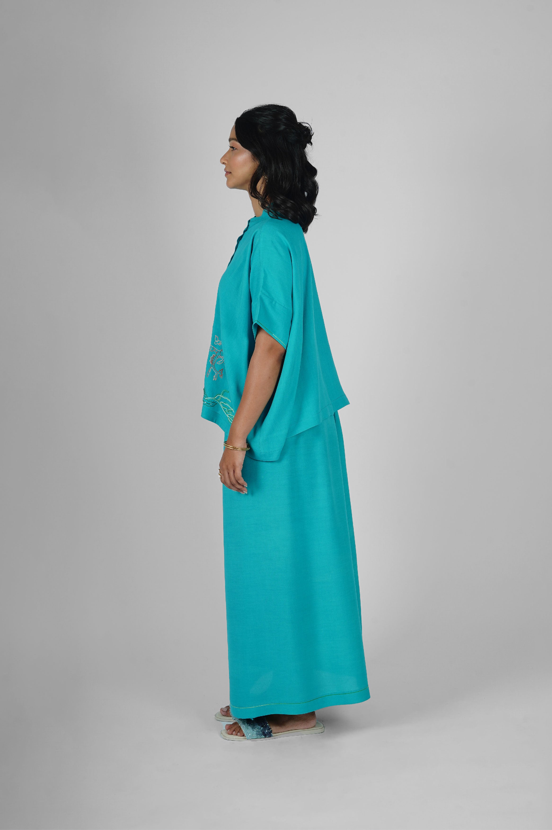 Sea Leaf Camouflage Wrap Skirt Set