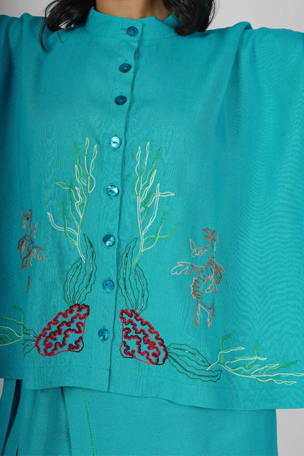 Sea Leaf Camouflage Wrap Skirt Set