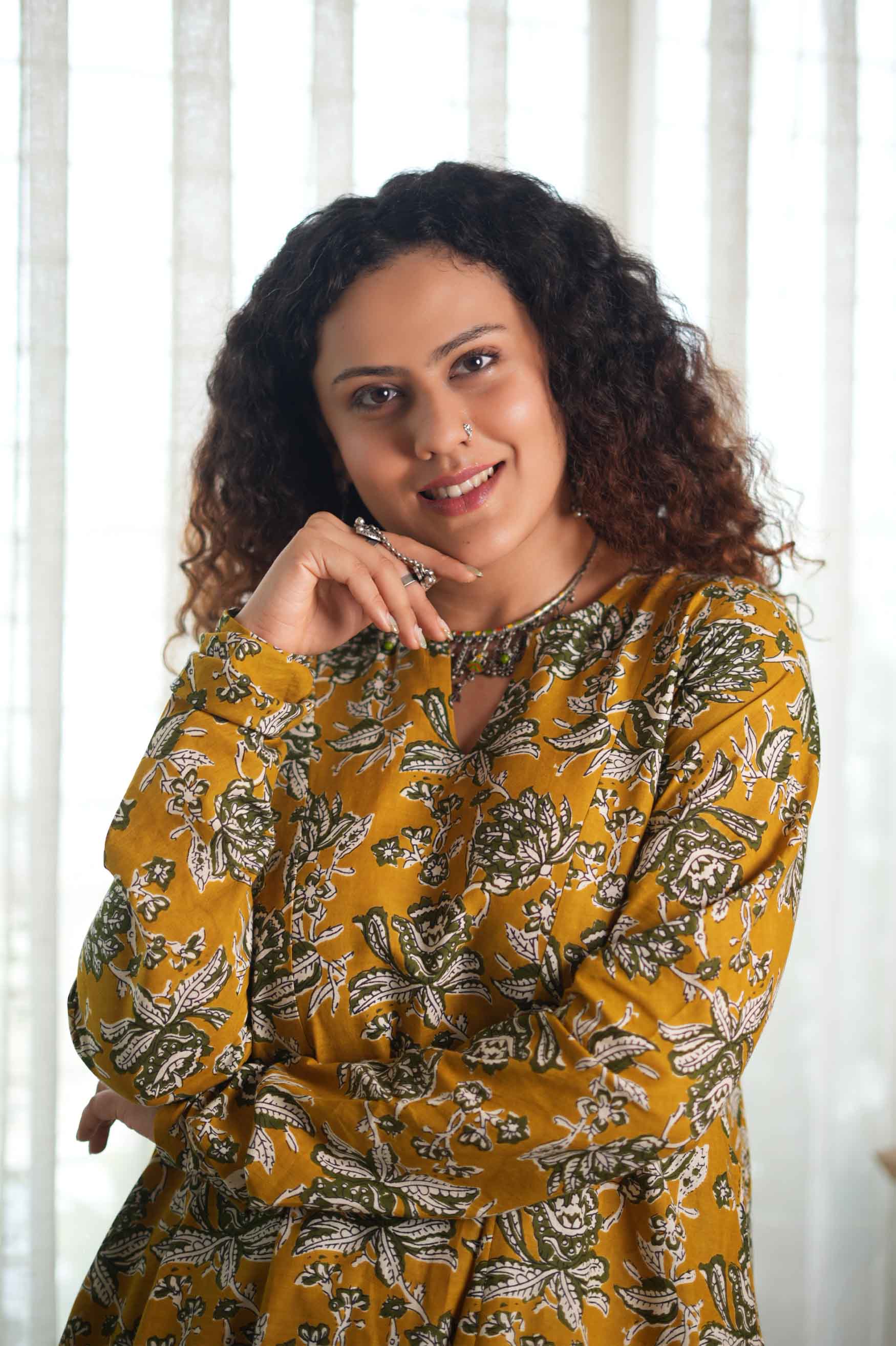 Mustard Folklore Churidar-Sleeve Kurta Set