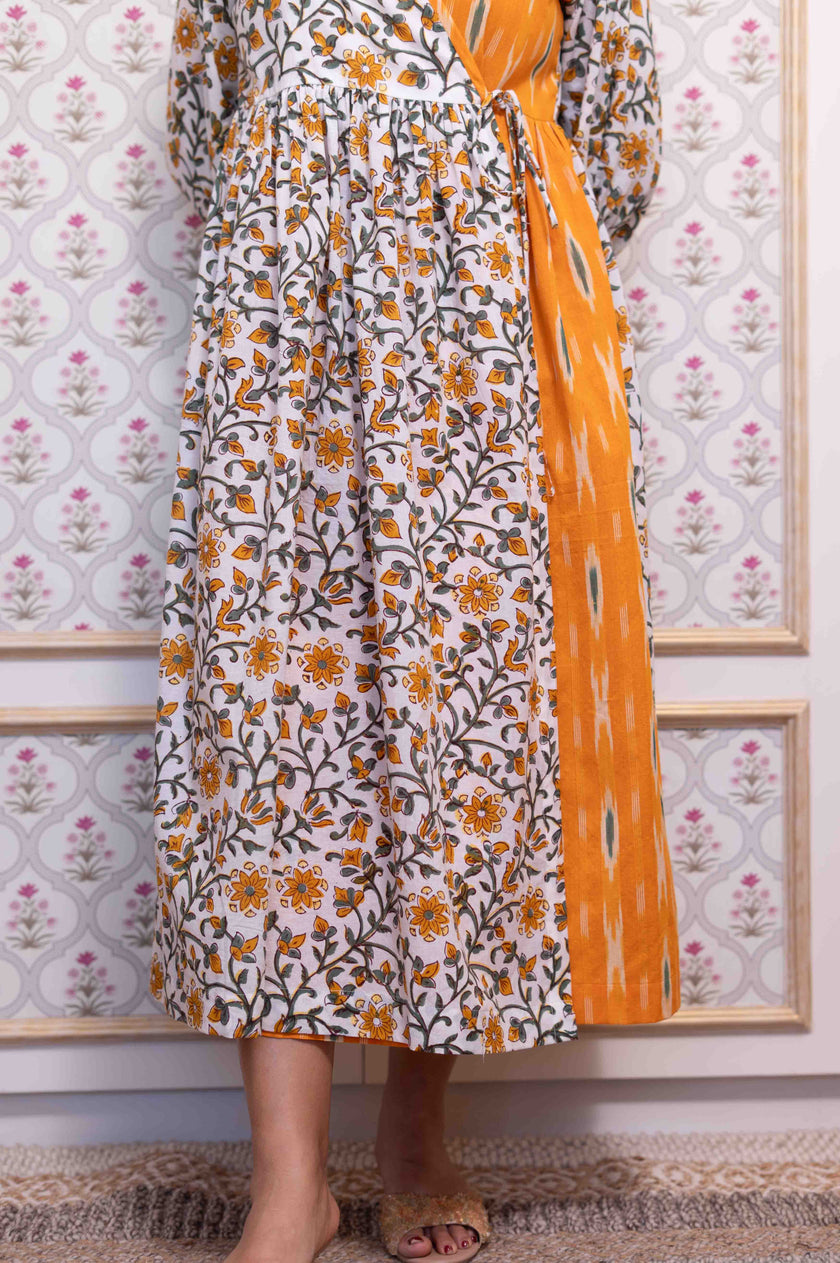 SUNBLOOM | Ikat Hand Block Tie-Up Dress