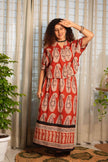 Terracotta Paisley — rust top + rust skirt