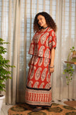 Terracotta Paisley — rust top + rust skirt