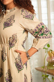 Ivory Paisley Handblock Printed Dress