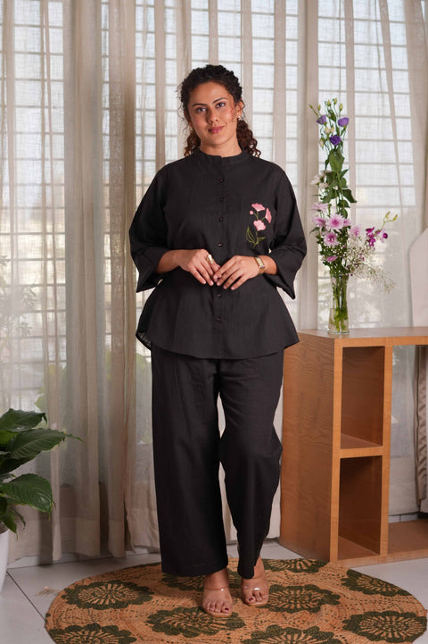 Noir Petal Co-ord  Set