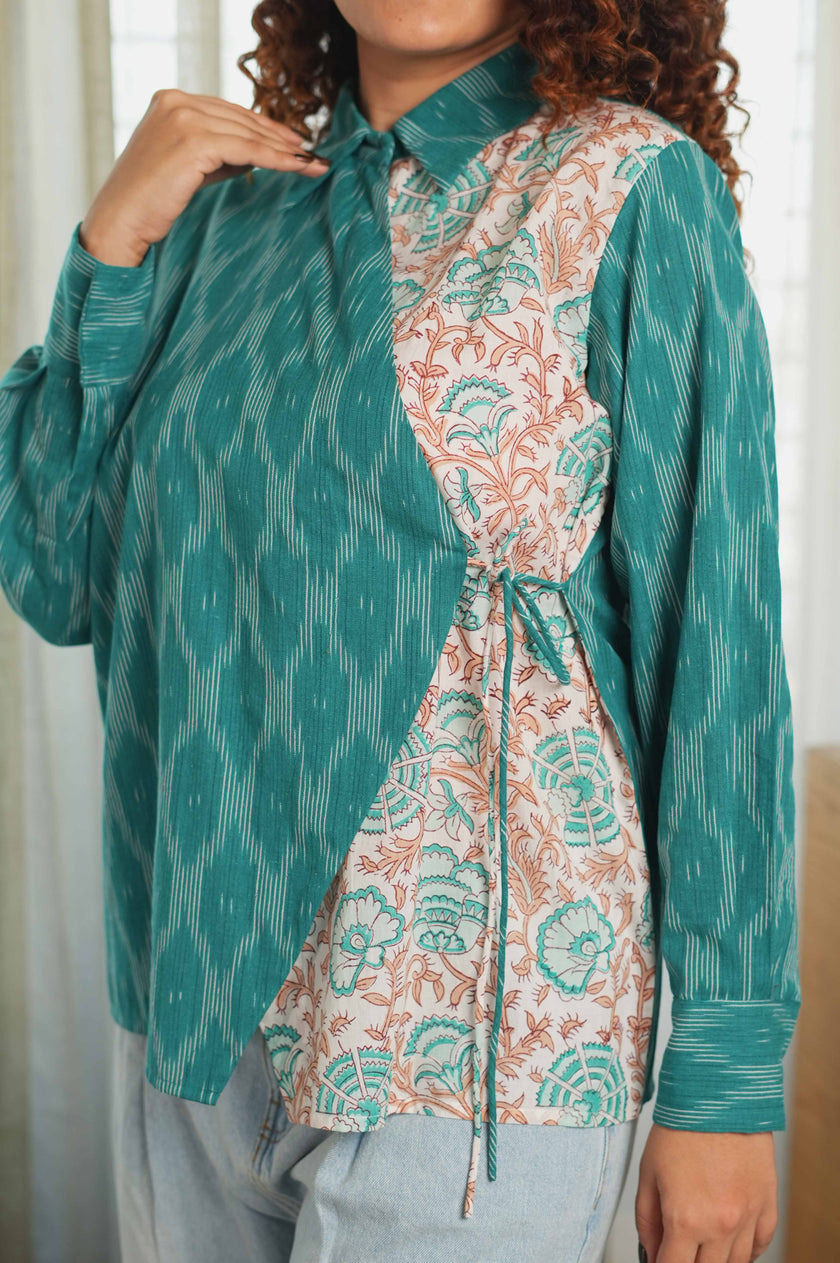 Loom & Bloom Wrap Green Shirt