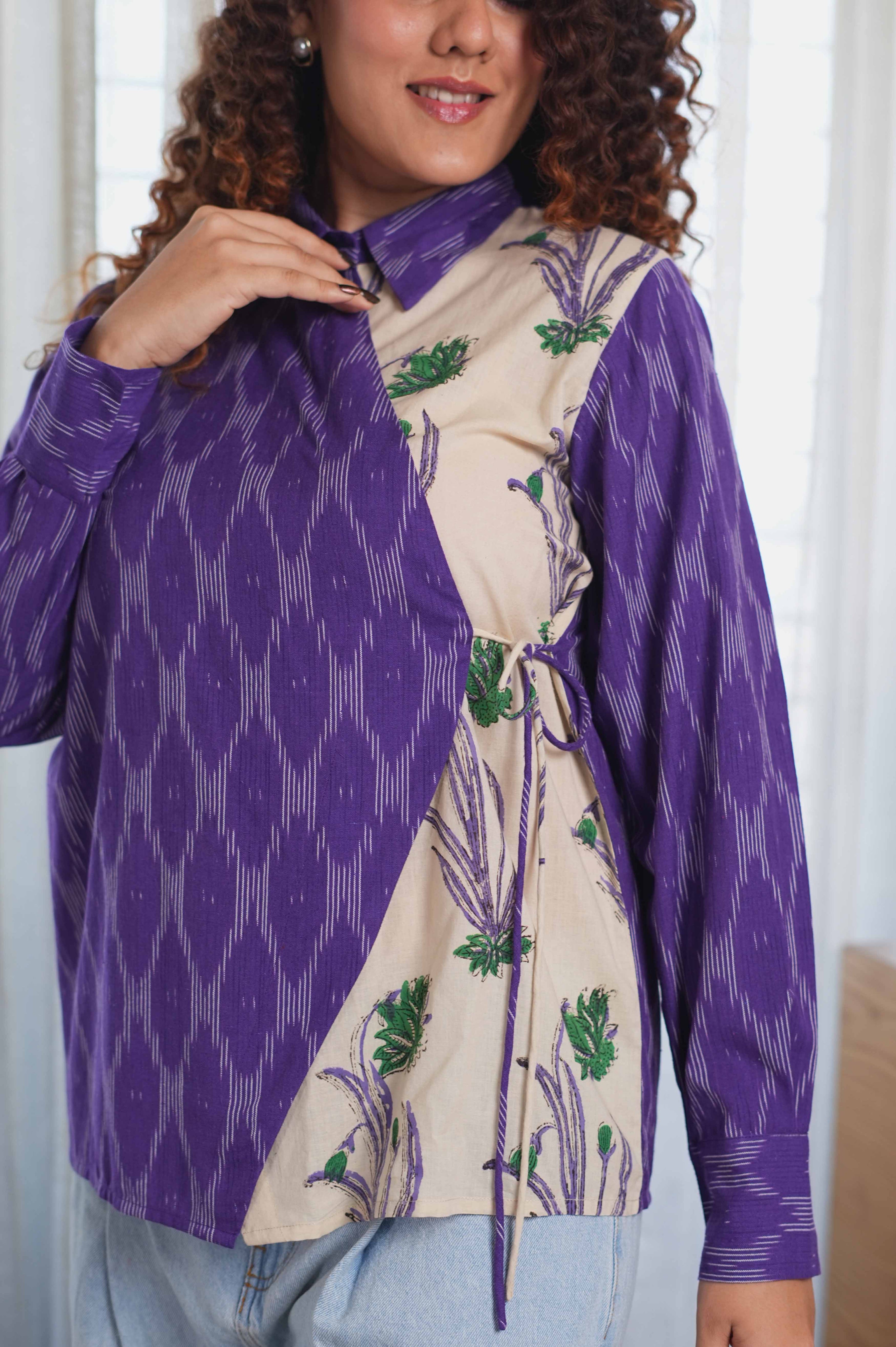 Loom & Bloom Wrap Purple Shirt