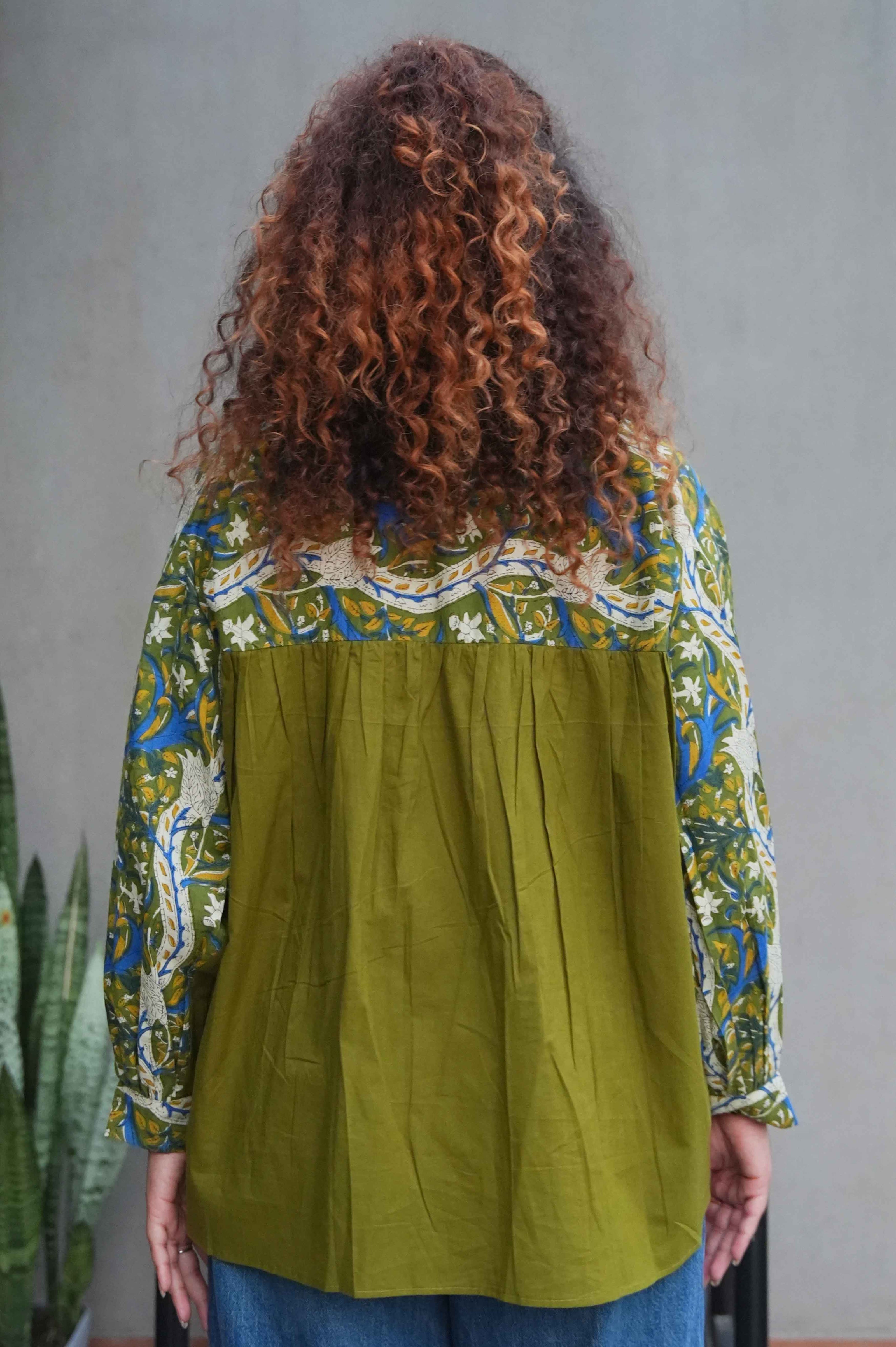 Dual Panel Kalamkari Cotton Shirt