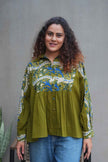 Dual Panel Kalamkari Cotton Shirt
