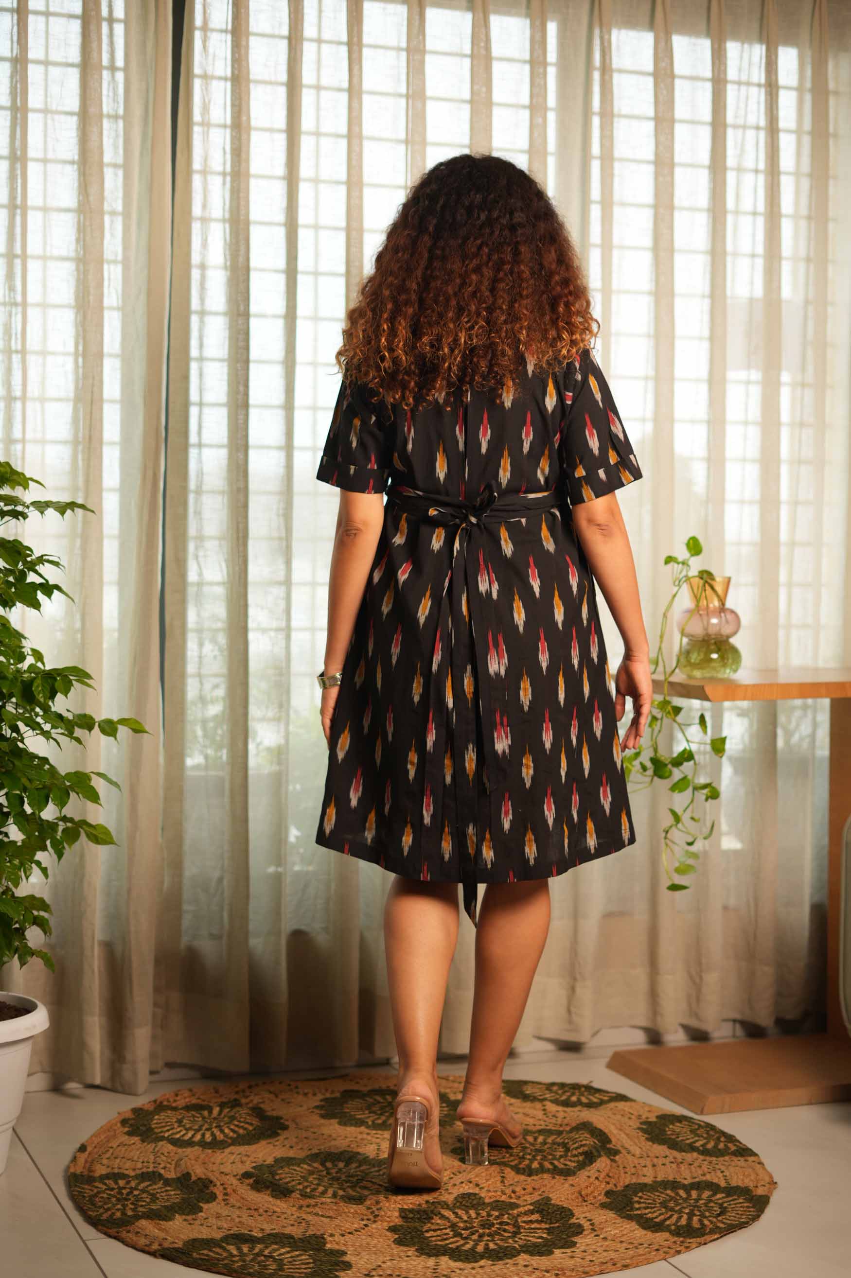 Black Confetti Ikat Dress