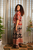 Rust Paisley — rust top + black skirt