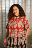 Rust Paisley — rust top + black skirt