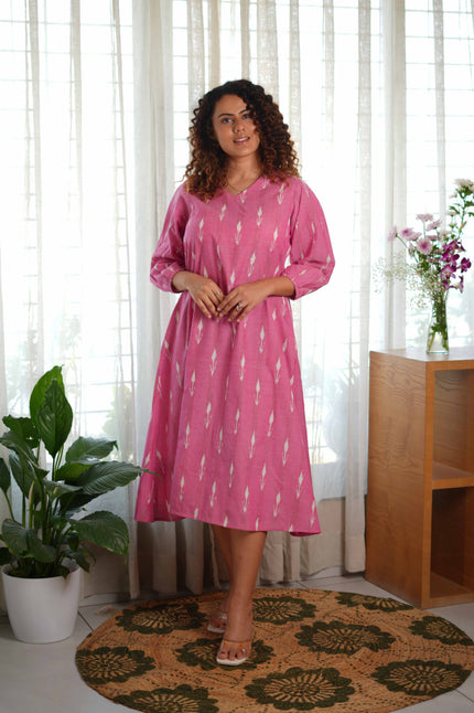 Rosette Pink Ikat Dress