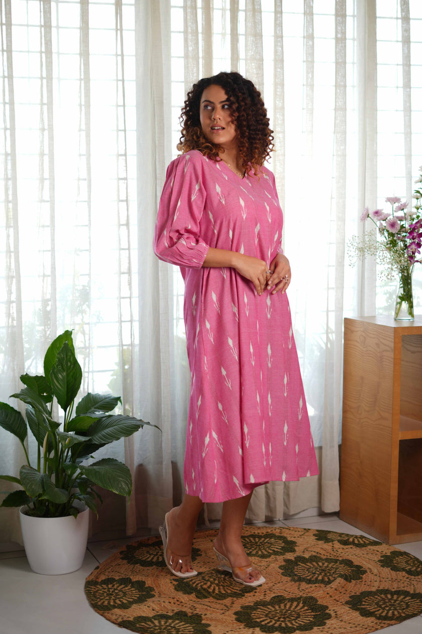 Rosette Pink Ikat Dress