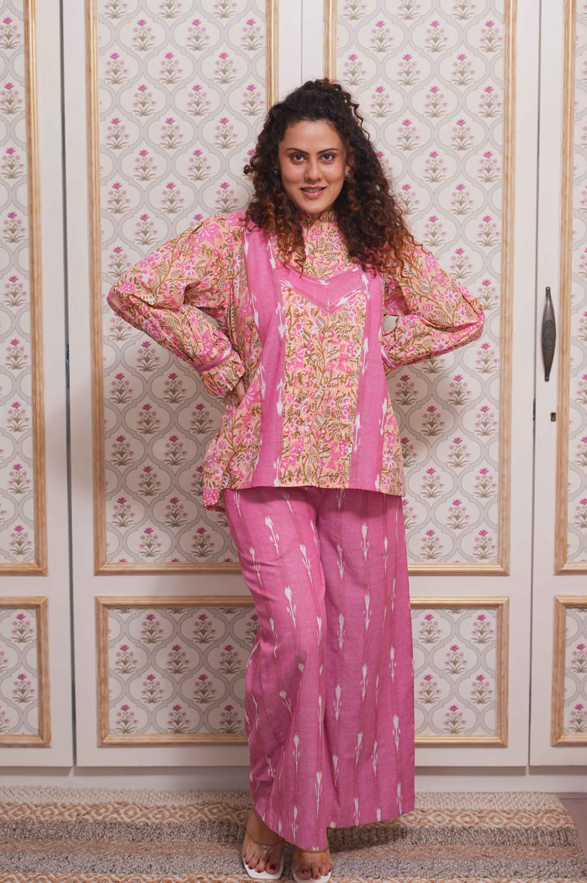 Rose Bloom Ikat Shirt