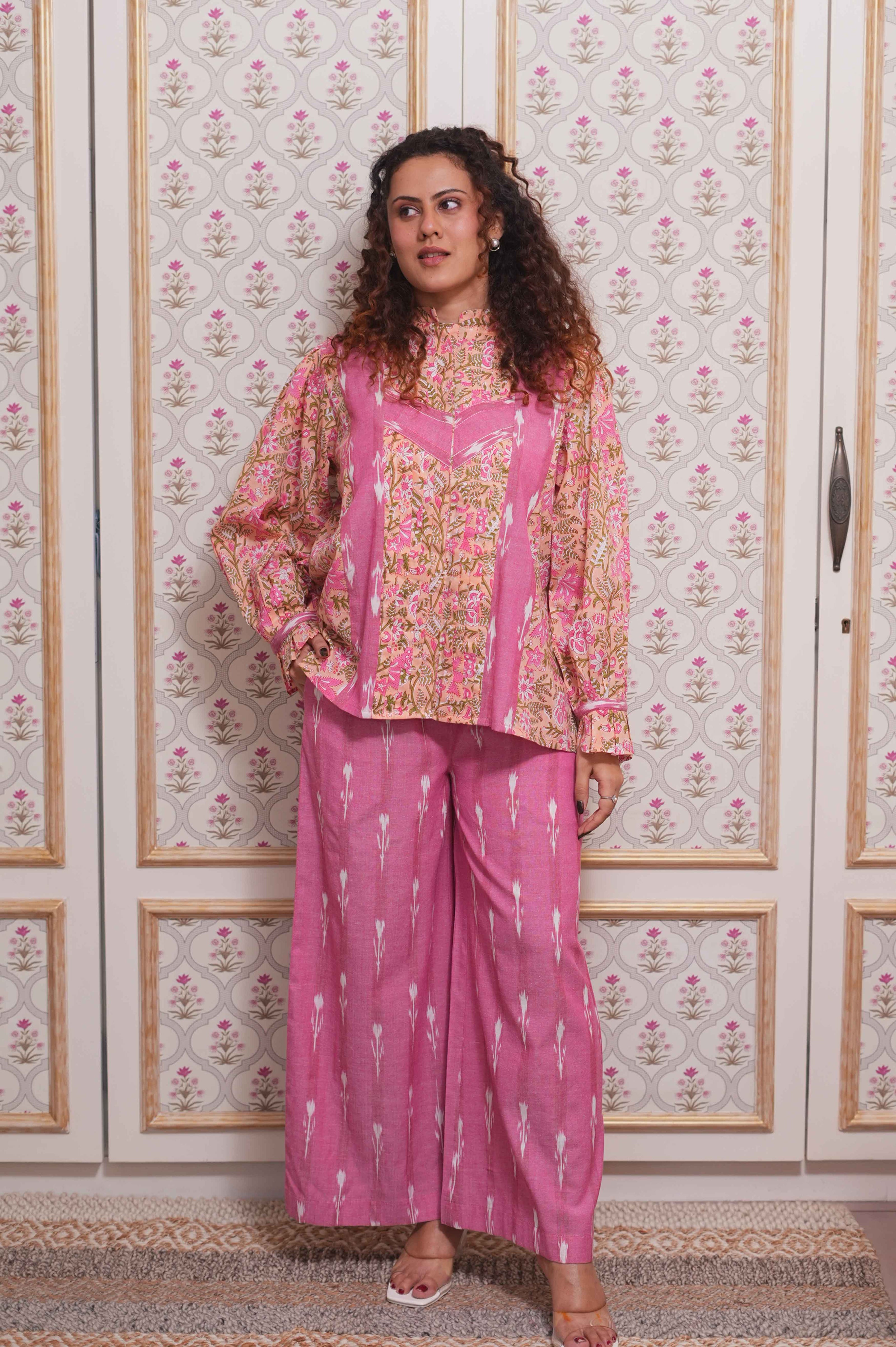 Rose Bloom Ikat Shirt