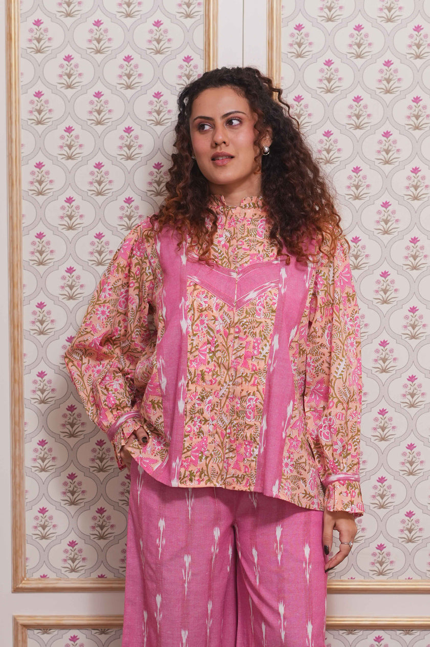 Rose Bloom Ikat Shirt