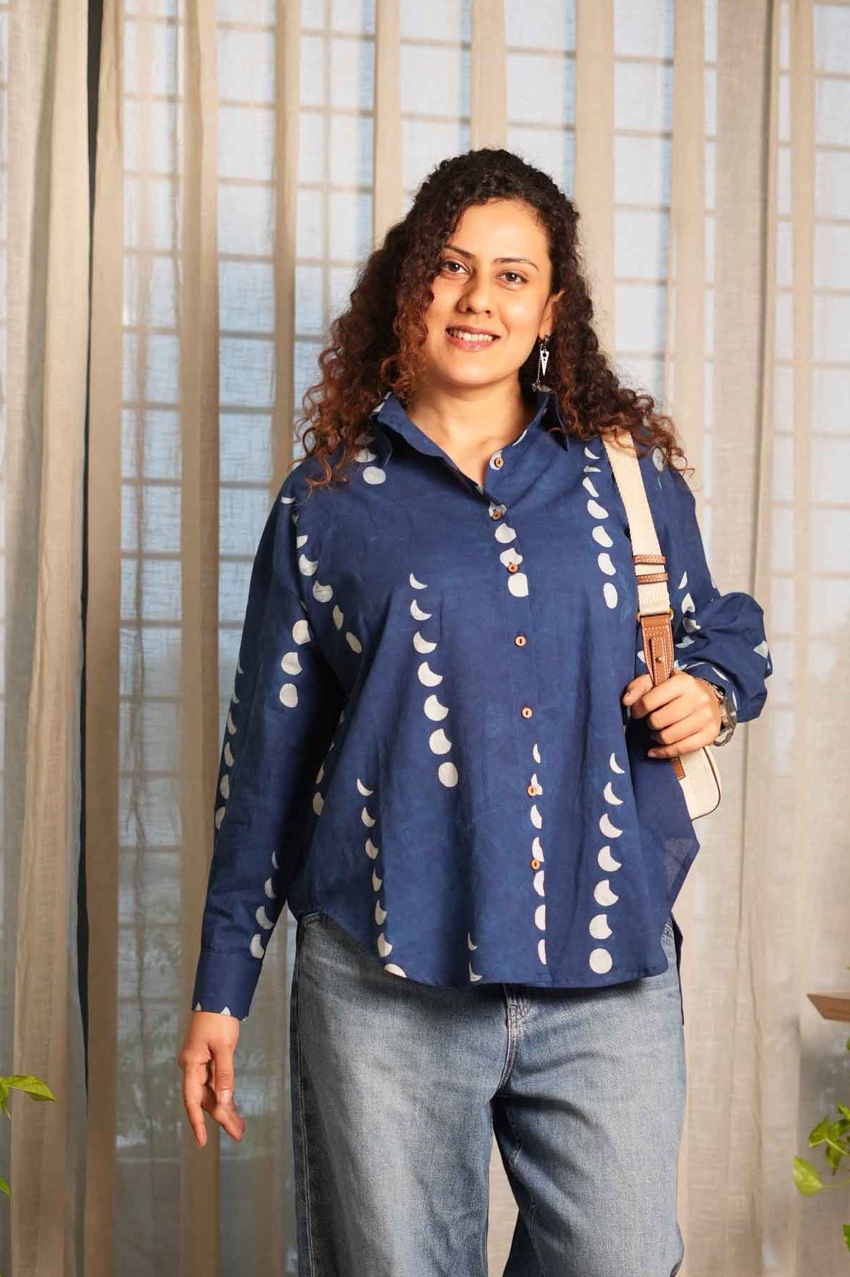 Phases Of Moon Dabu Oversized Shirt
