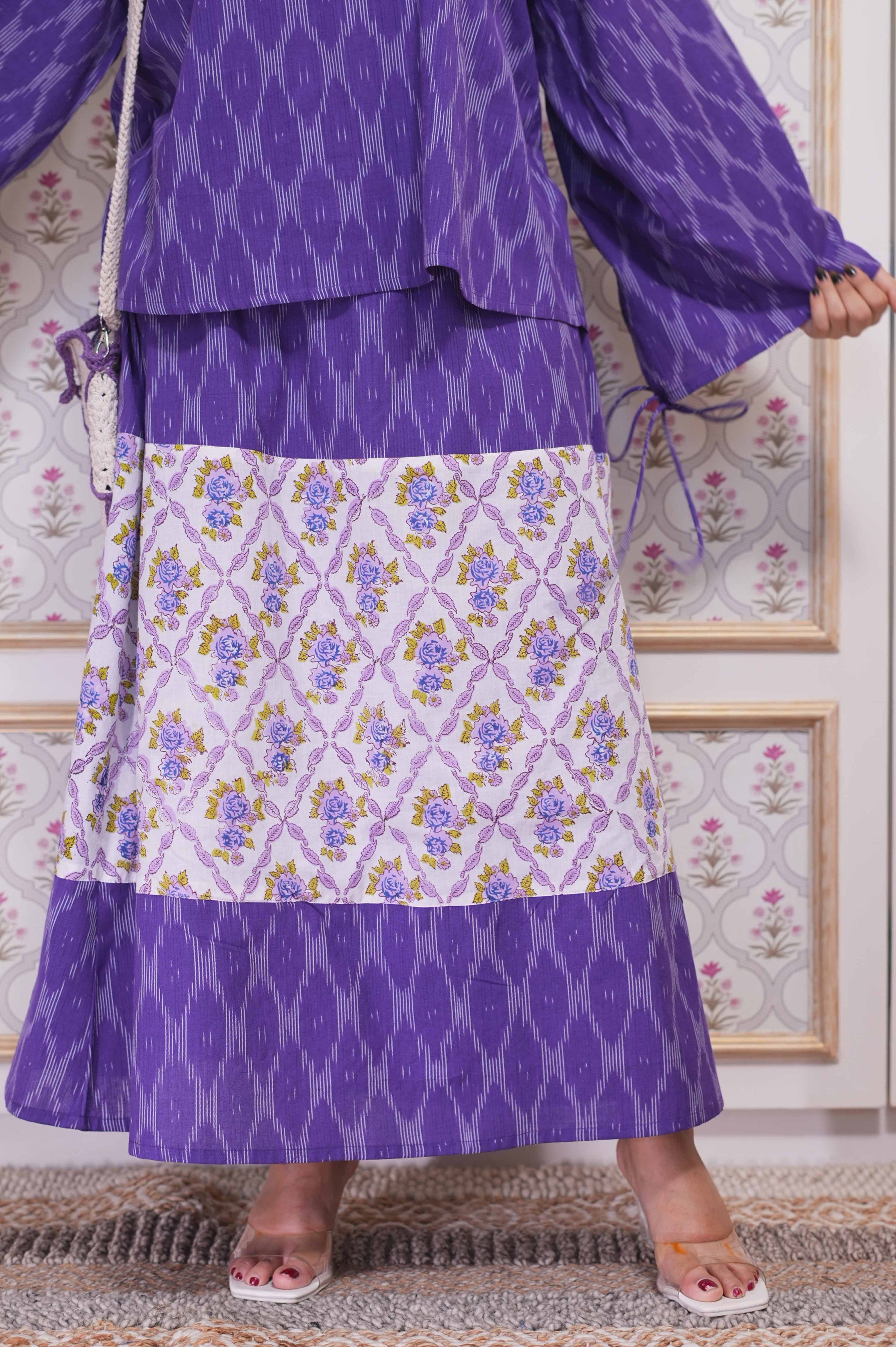 Amethyst Ikat Bloom Skirt