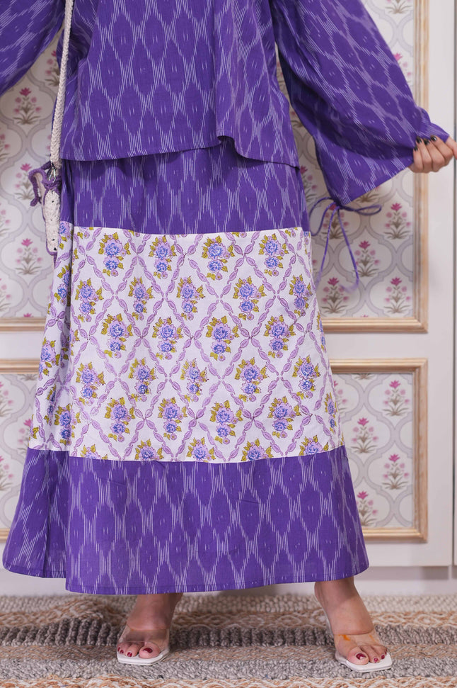 Amethyst Ikat Bloom Skirt