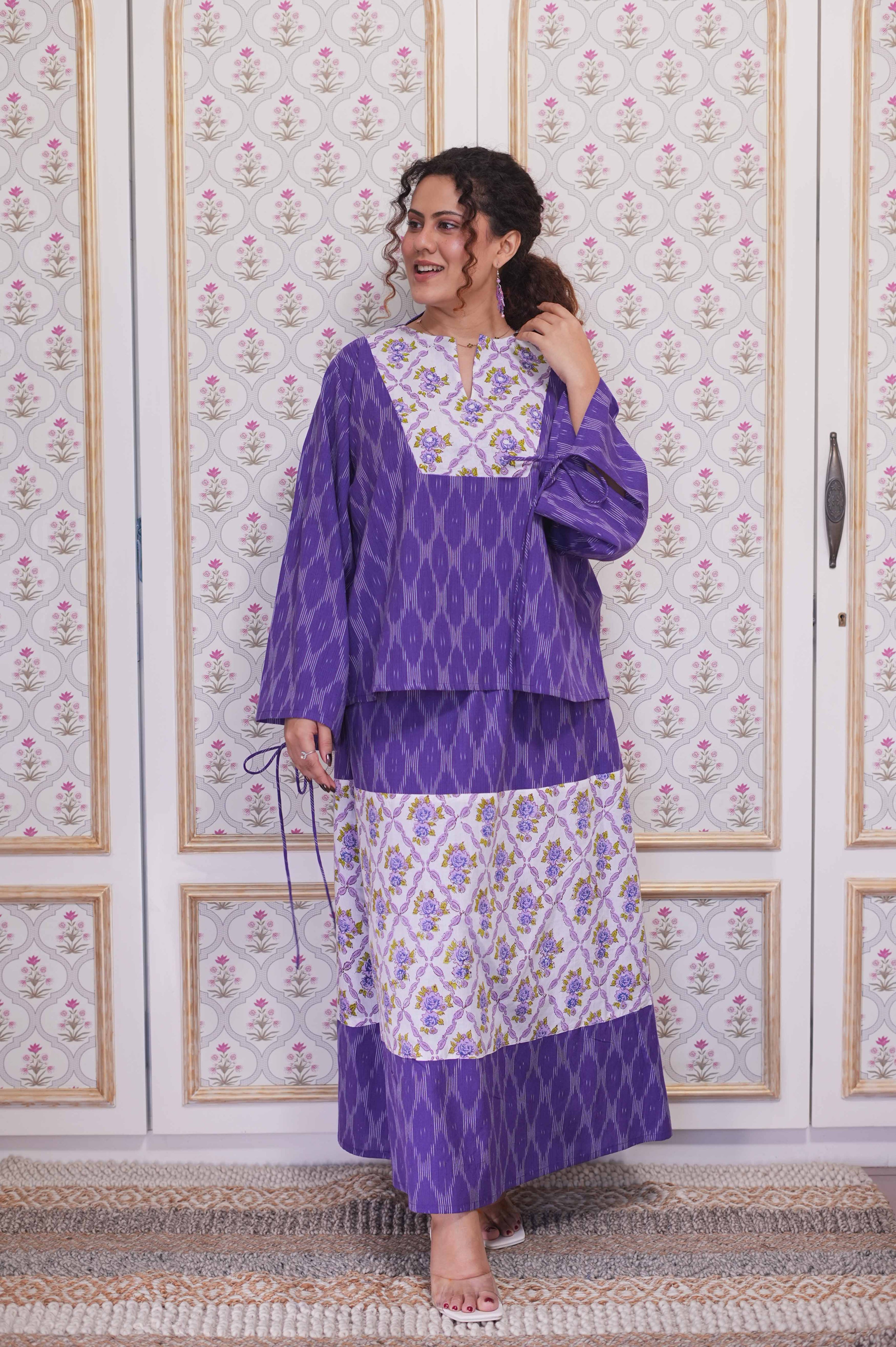 Amethyst Ikat Bloom Top