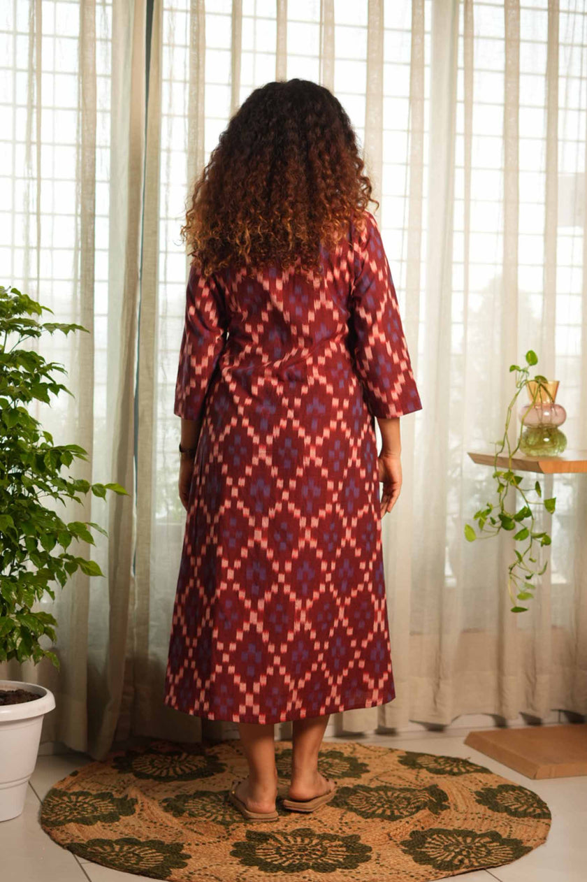 Surkh Lehar Ikat Dress