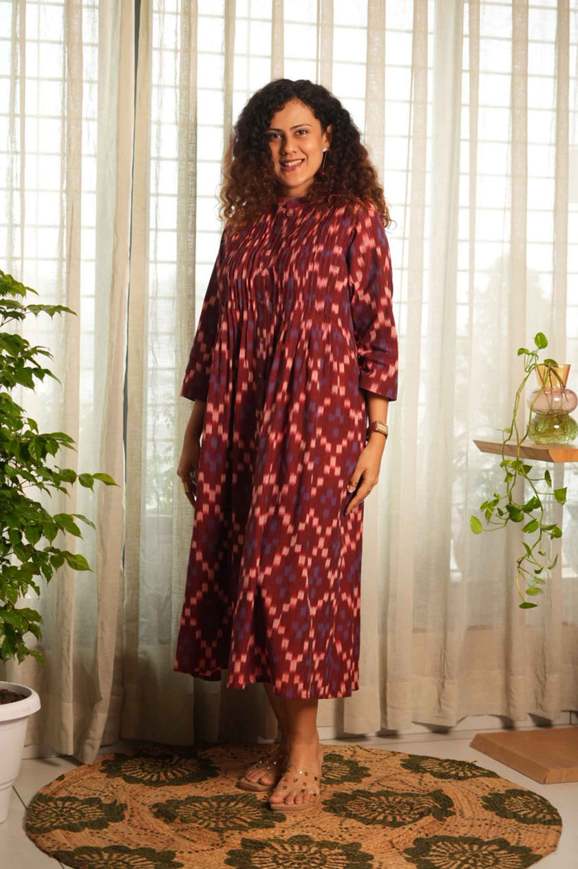Surkh Lehar Ikat Dress