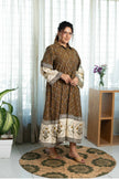 Bagru Olive Ikat Flow Dress