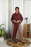 Bagru Ikat Flow Dress - Wine