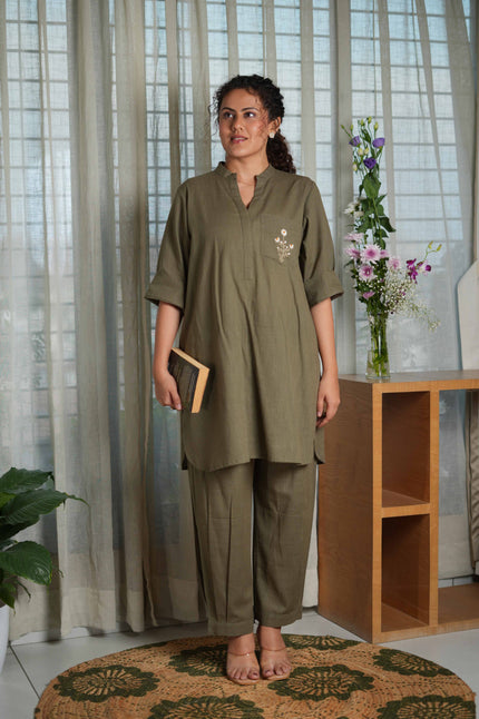 Olive Bloom Co-ord Set