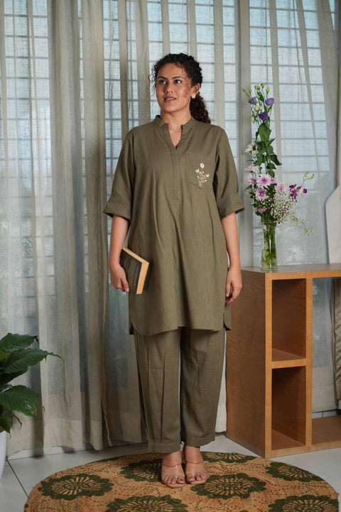 Olive Bloom Co-ord Set