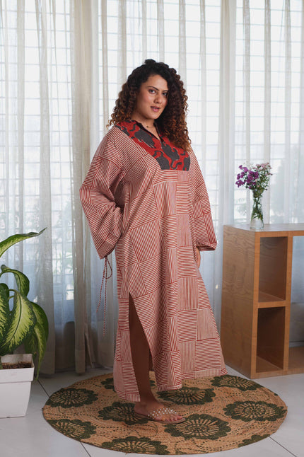 Crimson Tiger Yoke Dress