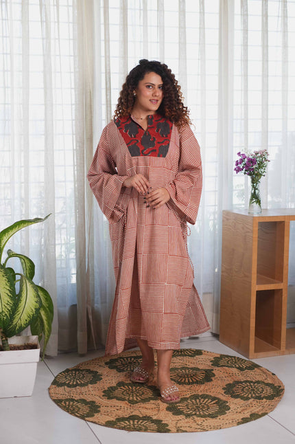 Crimson Tiger Yoke Dress