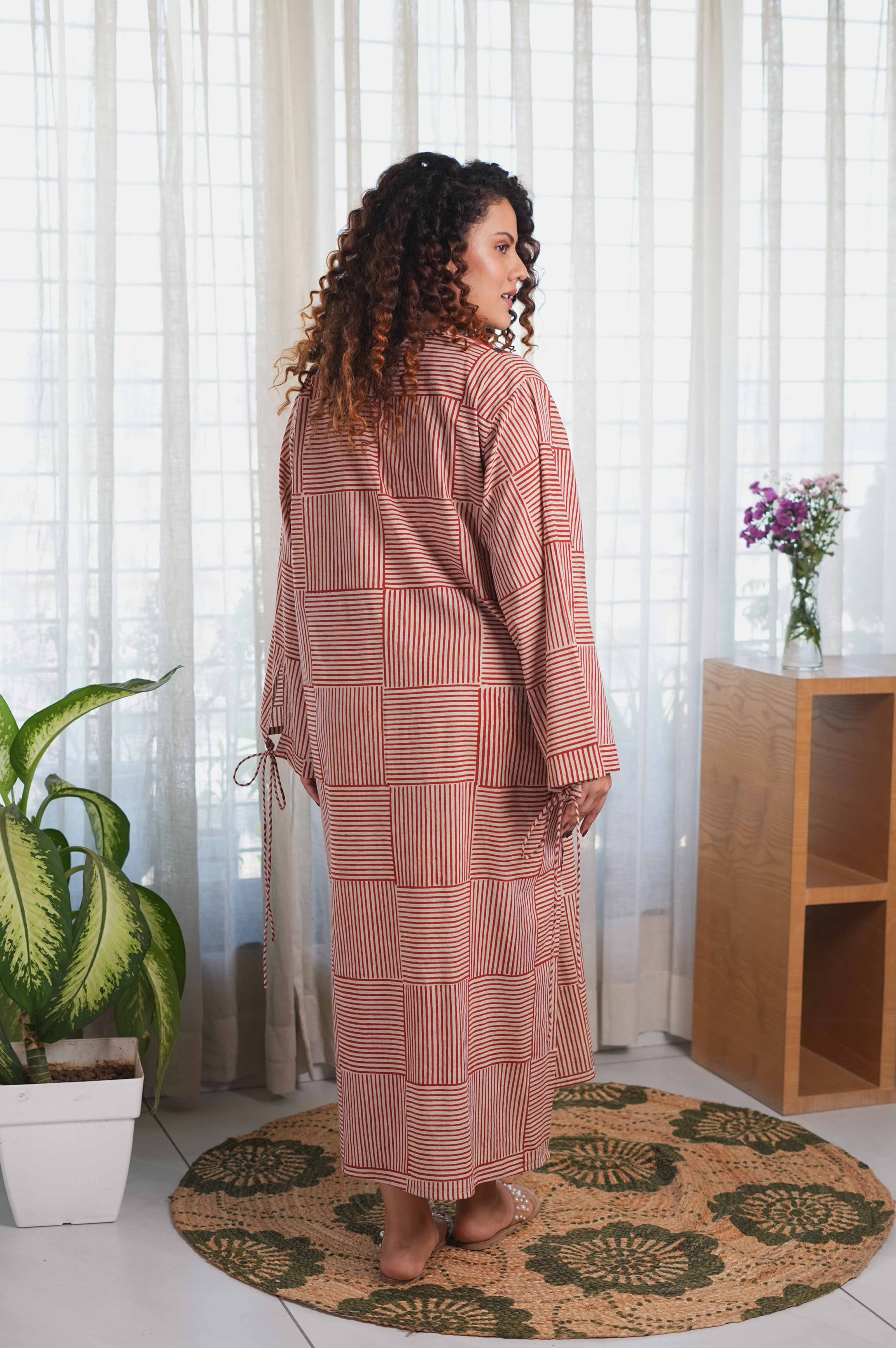 Crimson Tiger Yoke Dress
