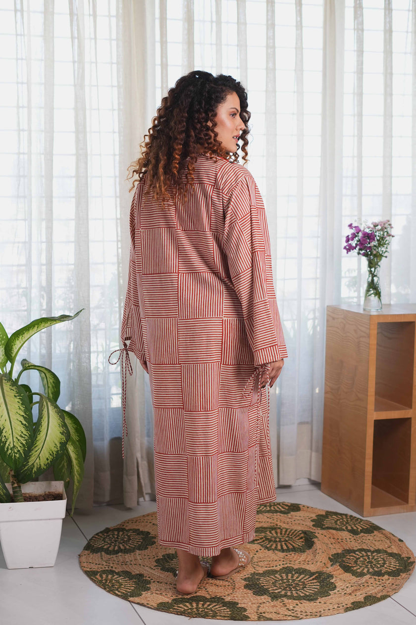 Crimson Tiger Yoke Dress