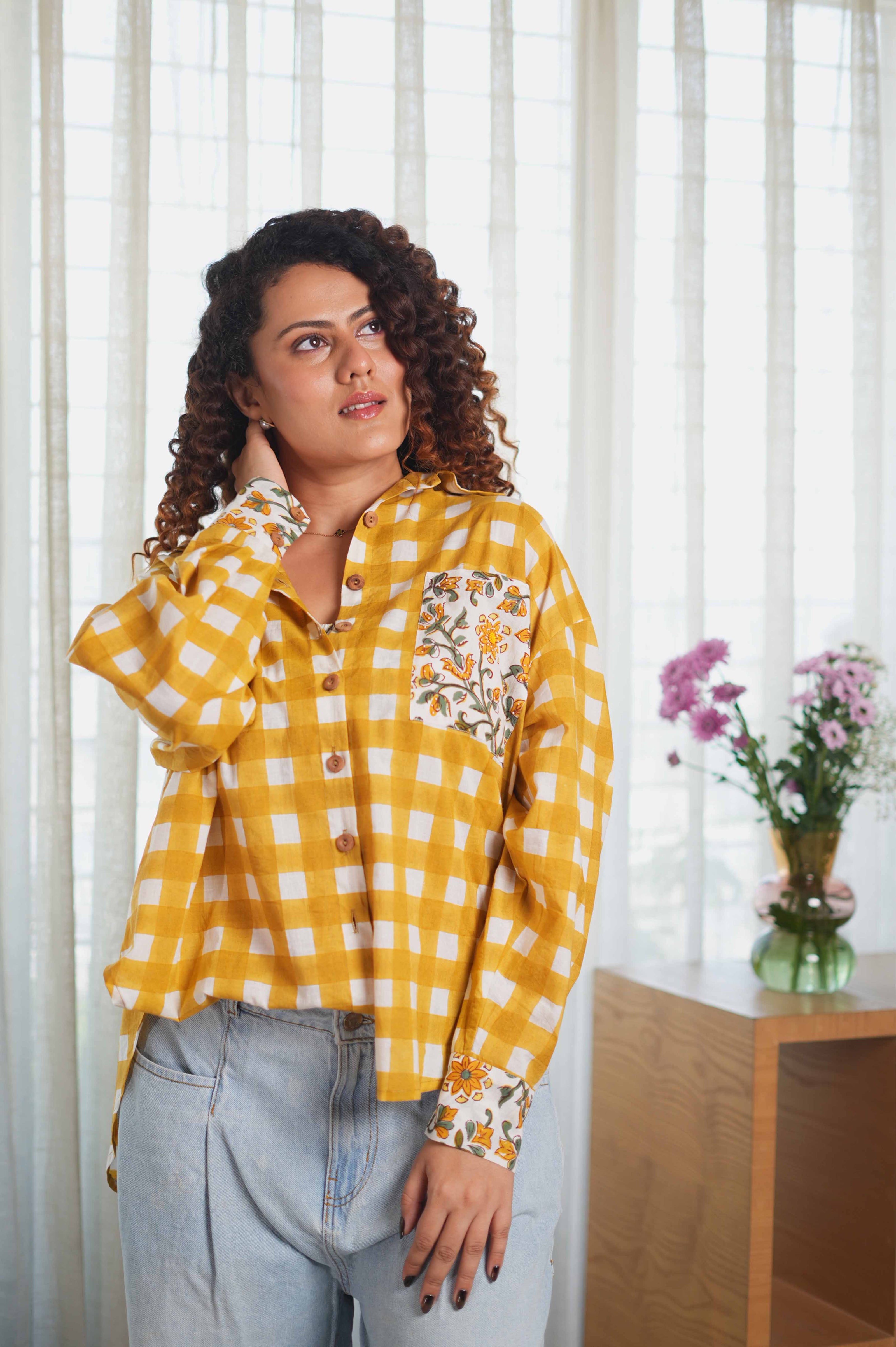 Daisy Mustard Oversized Shirt