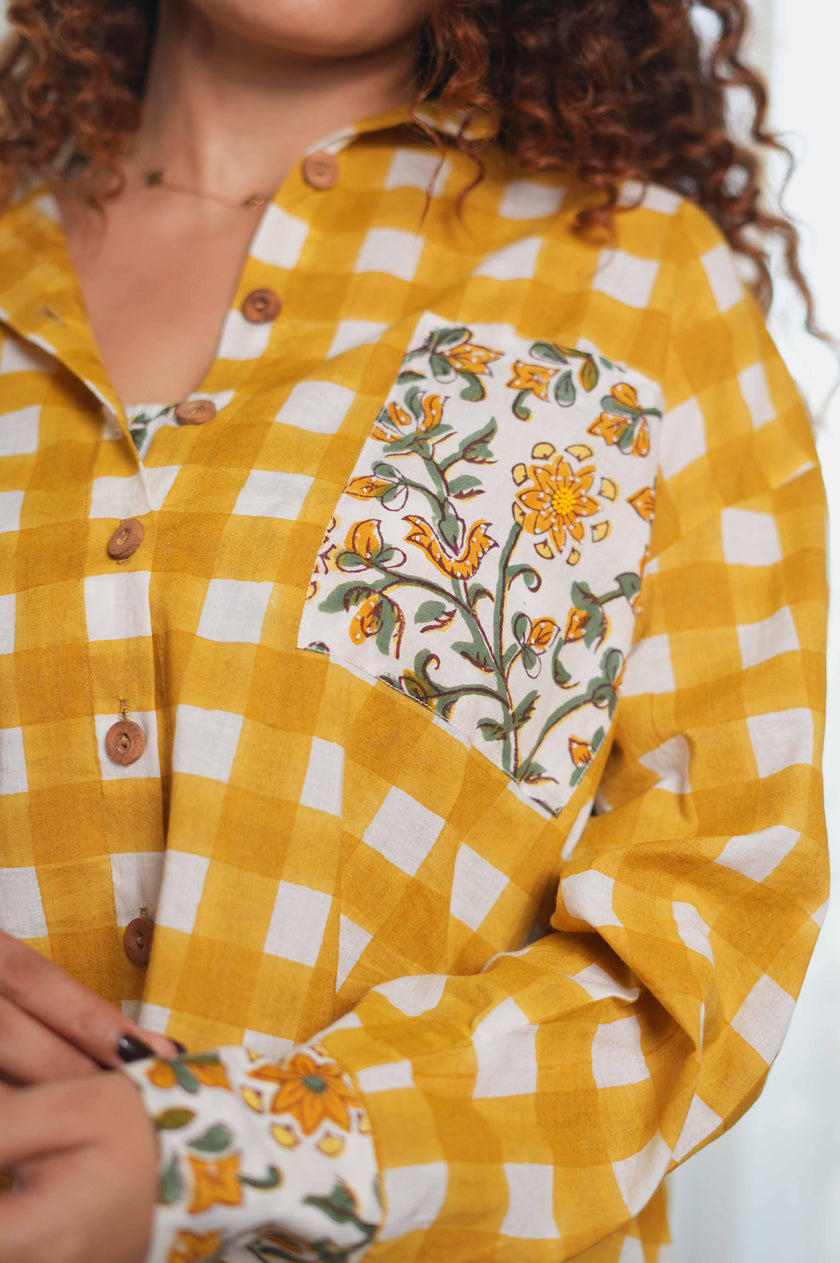 Daisy Mustard Oversized Shirt