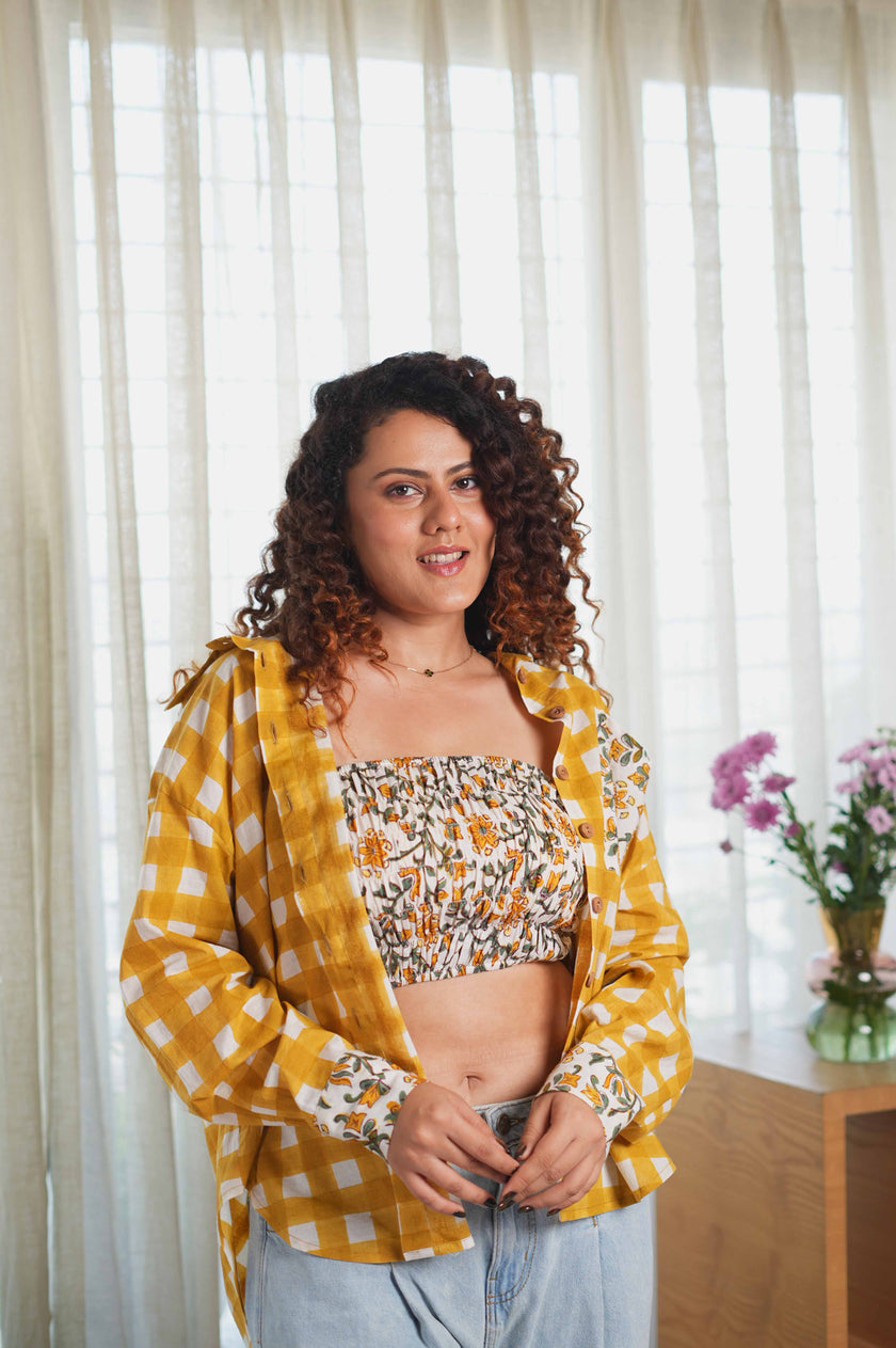 Daisy Mustard Oversized Shirt